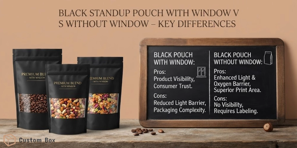 Black Standup Pouch With Window vs Without Window – Key Differences