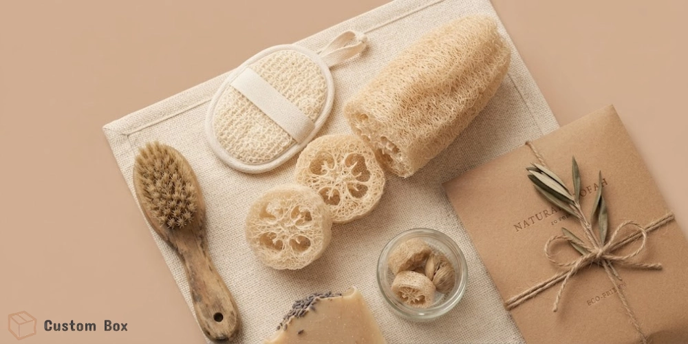 Natural Eco-Friendly Bath & Body Gift Set Loofah, Sisal Brush & Organic Soap Custom Box