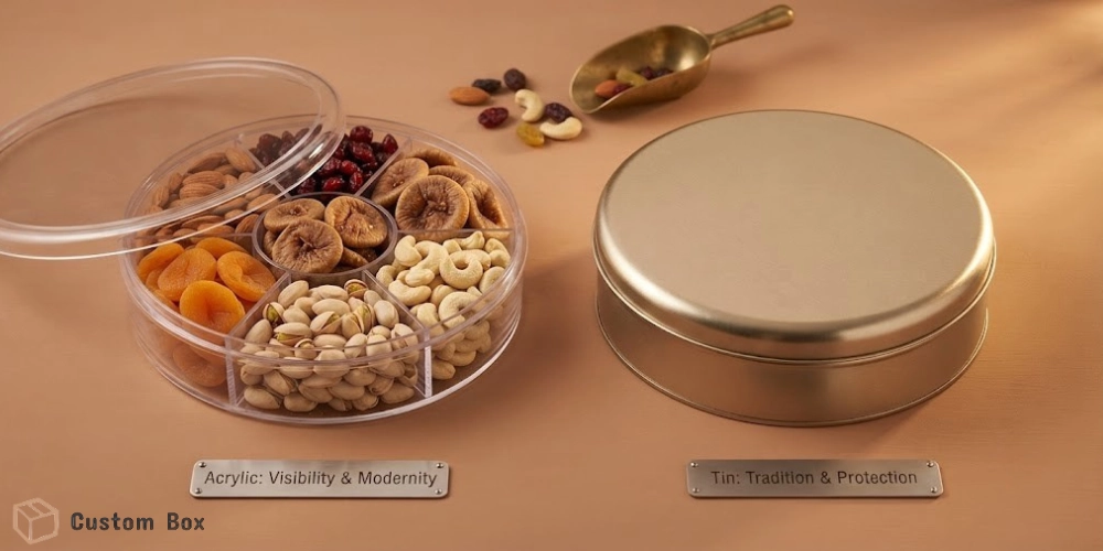 Tin Box vs Acrylic Box for Dry Fruits Pakistan — Tradition vs Modernity