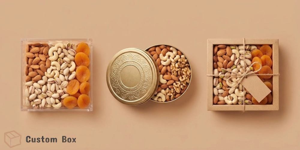 Dry Fruit Gift Packaging – Acrylic, Tin & Kraft Box Comparison